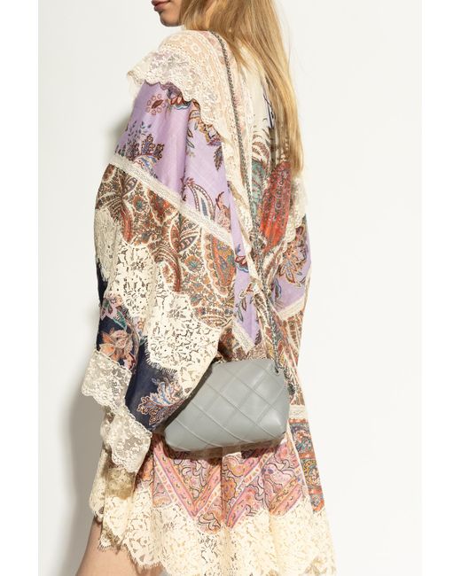 Tory Burch Gray Shoulder Bag 'Fleming Small'