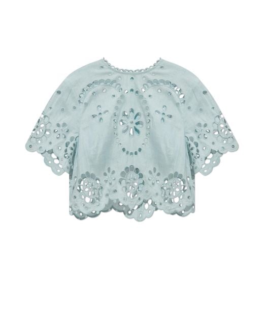 Zimmermann Blue Lace Top