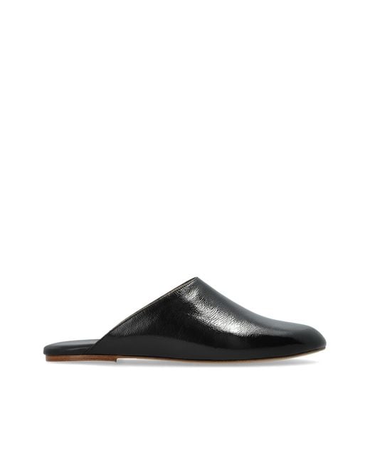 A.P.C. Black Leather Slides