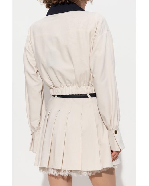 Self-Portrait Natural Jacket With Lace Inserts