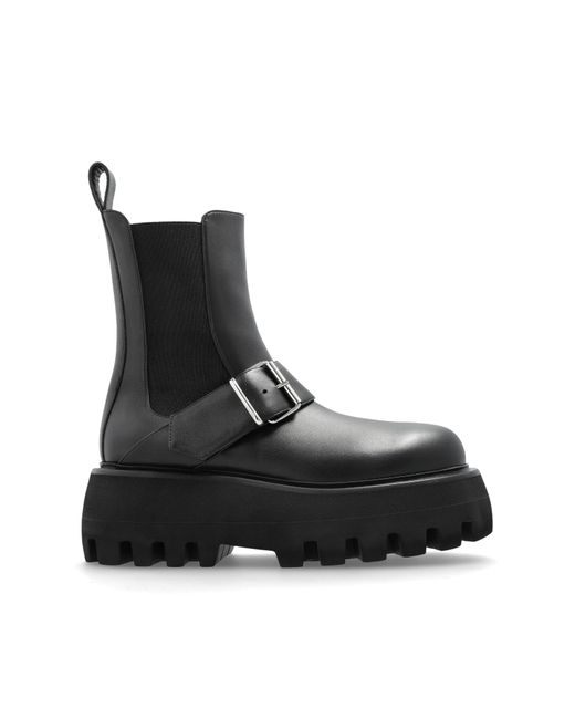 McQueen Black "Sofa" Platform Ankle Boots