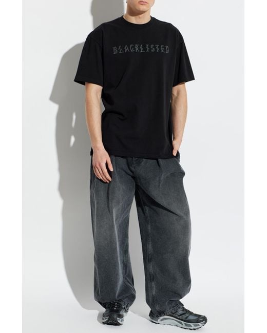 44 Label Group Black T-Shirt With Logo for men