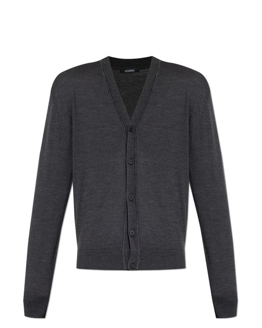 Jacquemus Black Wool Cardigan 'Brode' for men