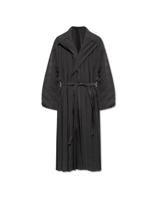 Homme Plissé Issey Miyake Black Pleated Coat for men