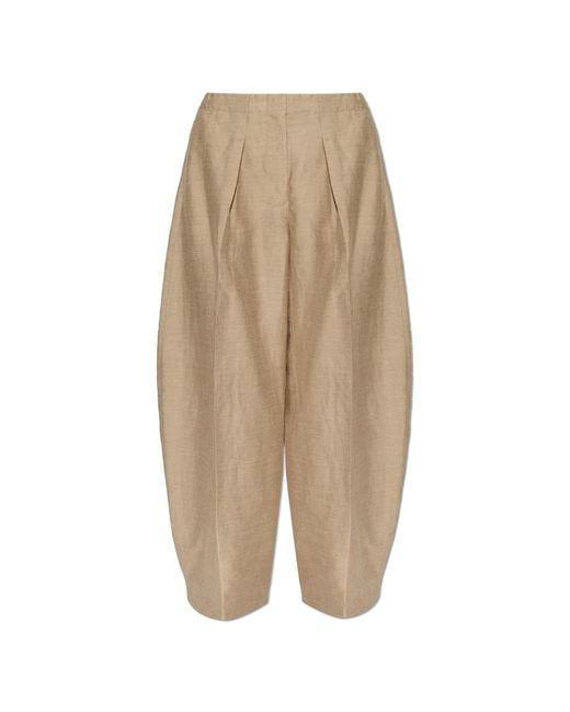 Jacquemus Natural 'Ovalo' Straight-Leg Trousers