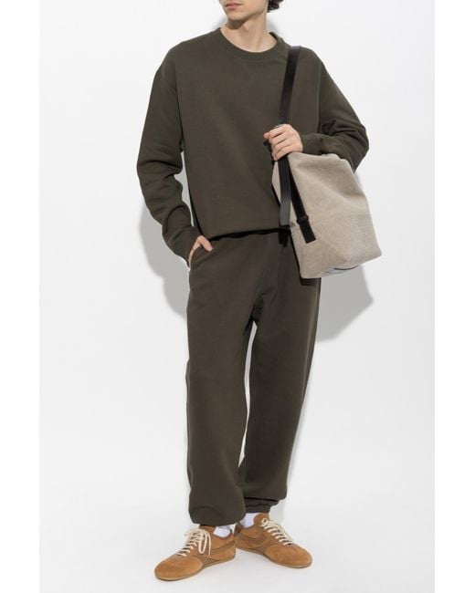 Jil Sander Green Sweatshirt With Printed Logo for men