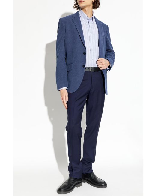 Etro Blue Blazer With Open Lapels for men