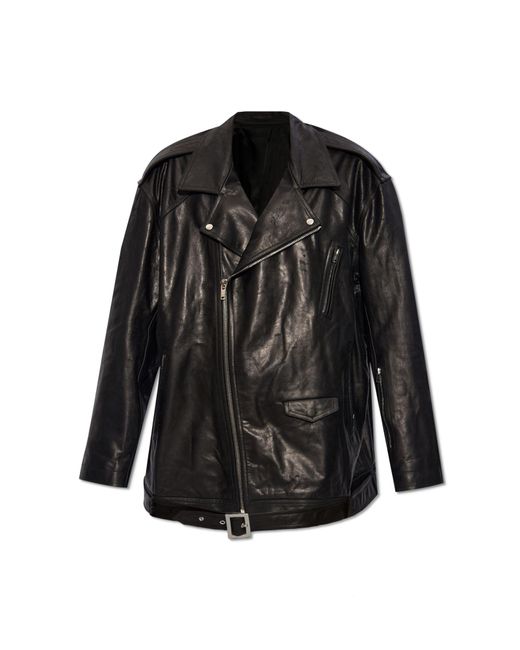 Rick Owens Black Leather Jacket,