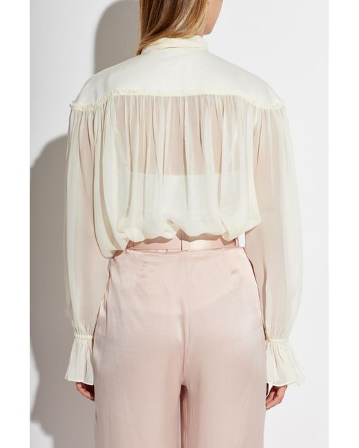 Zimmermann White Loose-fitting Shirt With Shimmering Buttons,