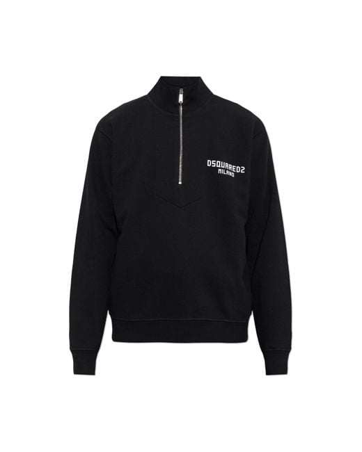 DSquared² Black Sweatshirt With Logo for men