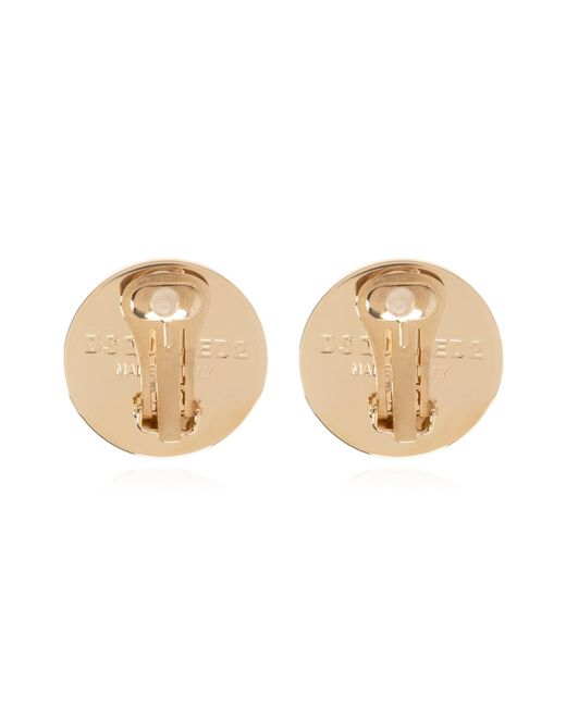 DSquared² Natural Clip-on Earrings With Logo,