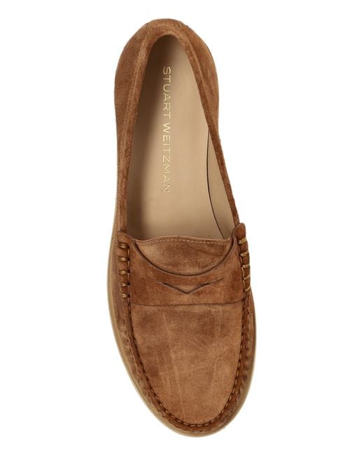 Stuart Weitzman Brown "Lottie" Loafers