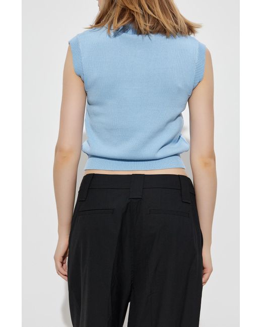 Marni Blue Vest With Collar,
