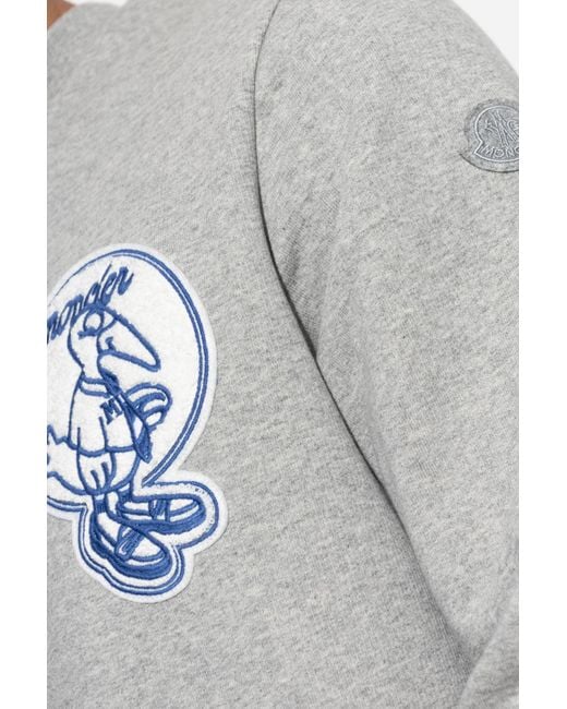 Moncler Gray Sweatshirt With Patch for men