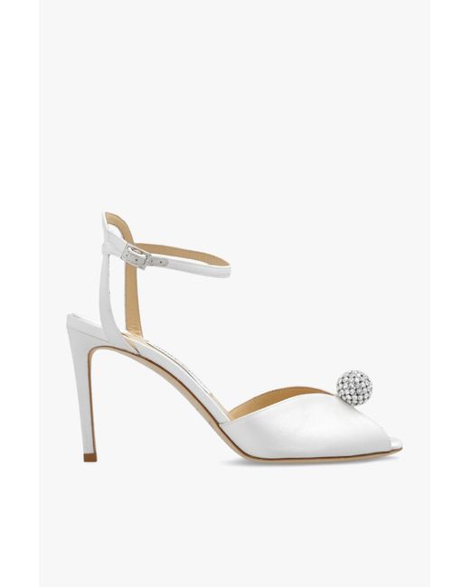 Jimmy Choo White 'Sacora' Heeled Sandals