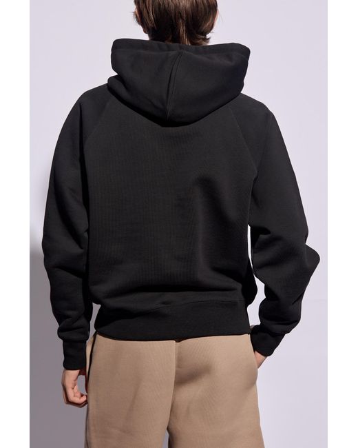 AMI Black Hoodie With Logo, for men