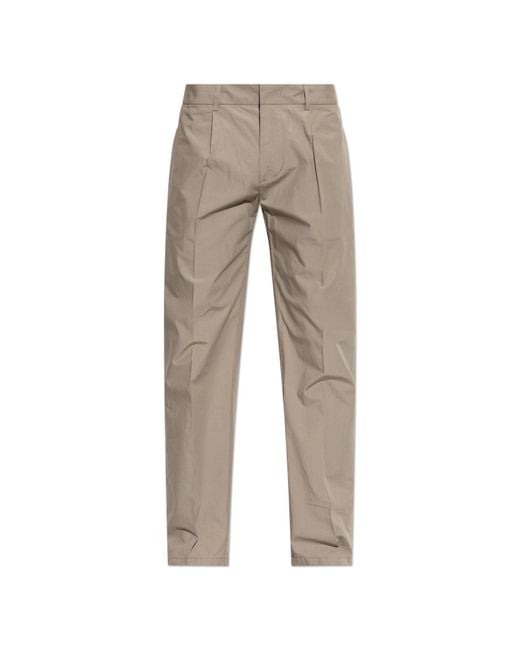 Emporio Armani Gray Cotton Trousers With Tapered Legs for men