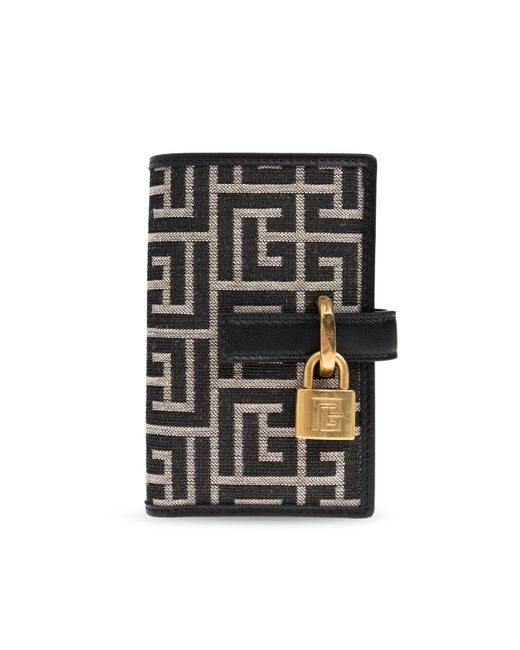 Balmain Black Monogram Wallet for men