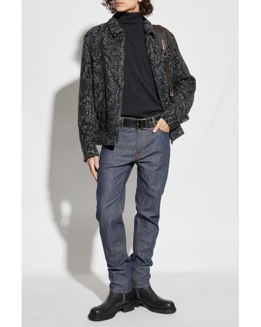 Etro Black Patterned Jacket With Collar for men
