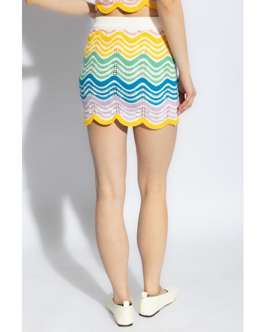 Casablancabrand Multicolor Skirt With Logo,
