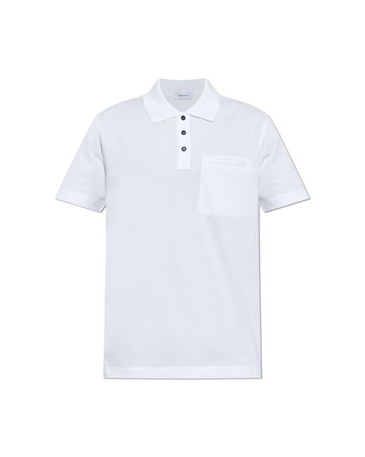Ferragamo White Polo With Pocket for men