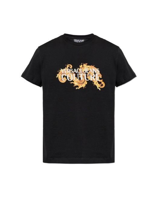 Versace Jeans Couture Black T-Shirt With Print for men