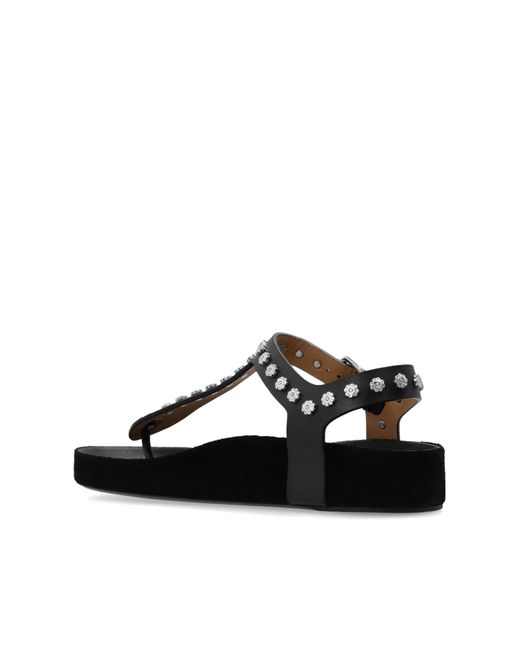 Isabel Marant Black 'flower' Sandals,