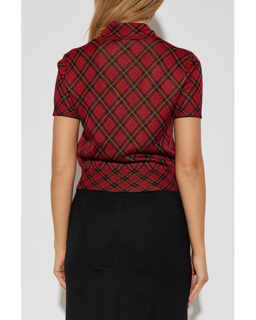 McQueen Red Checked Pattern Polo