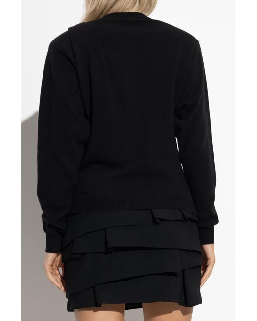 Versace Black Wool Sweater With Decorative Buckle,
