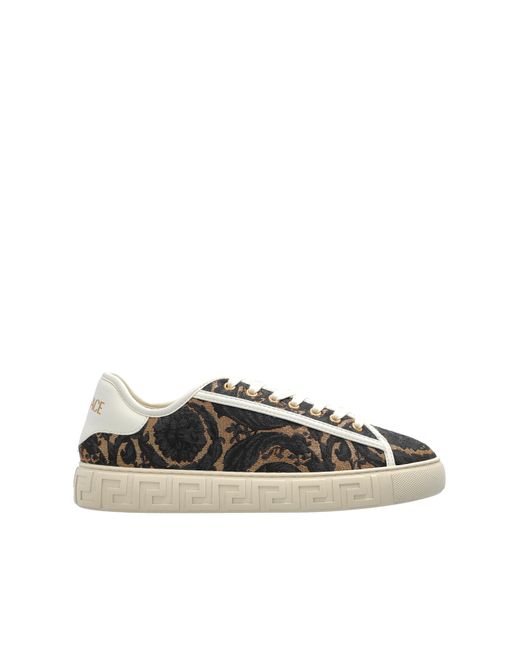 Versace Black Sports Shoes With Lurex Thread