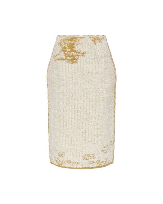 Maison Margiela White Skirt With Decorative Weave