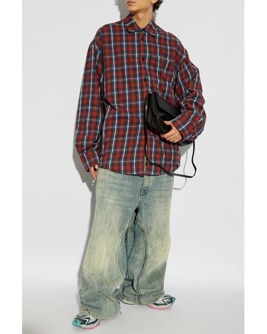 Balenciaga Checkered Pattern Shirt for men