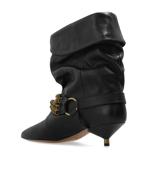 Isabel Marant Black Leather Ankle Boots Edrik