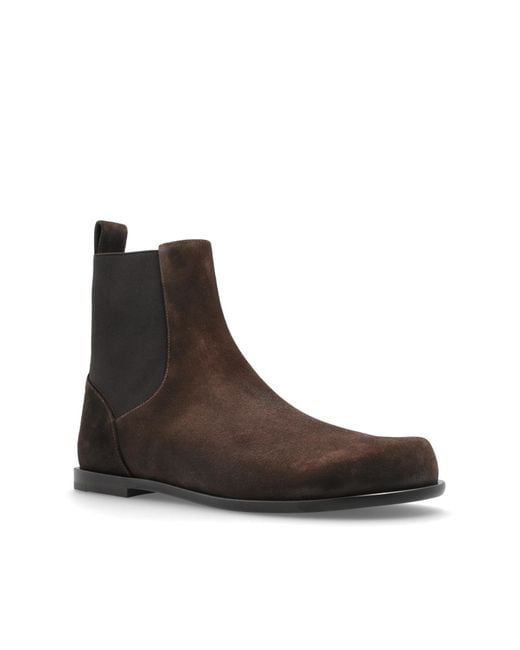 Fendi Black Suede Ankle Boots 'Ff Squared' for men