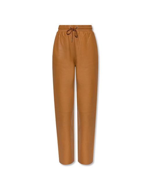 Notes Du Nord Brown 'taz' Leather Trousers