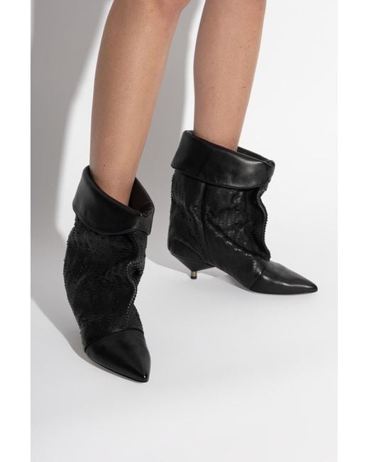 Isabel Marant Black Heeled Ankle Boots "Edrik"