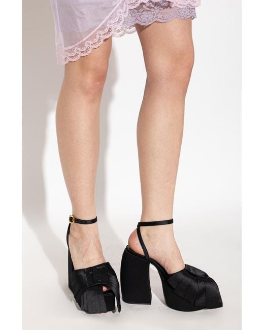 Marc Jacobs Black Platform Shoes 'Bow'