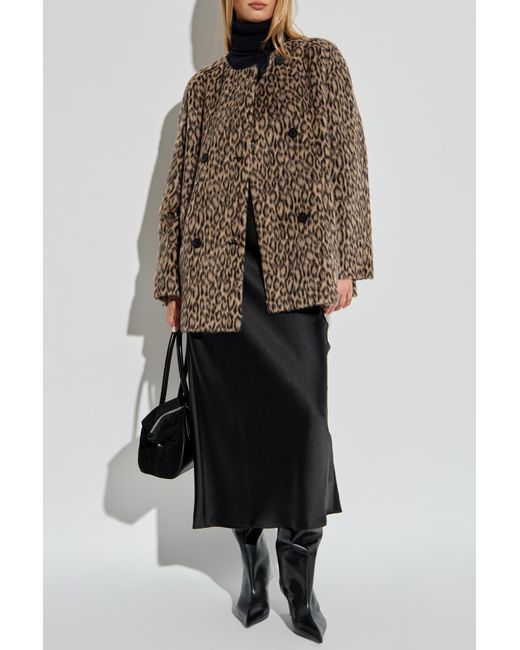 Emporio Armani Brown Short Coat With Animal Motif