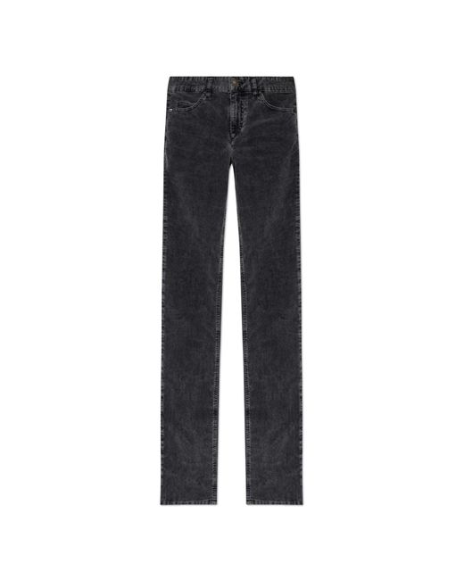 Isabel Marant Black Corduroy Trousers "Leniya"