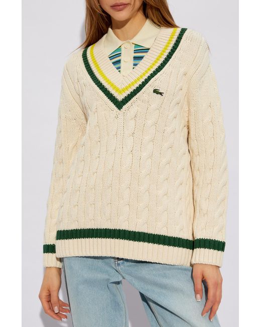 Lacoste Natural Sweater With Logo,