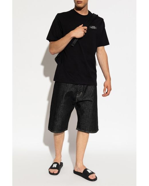 Amiri Black T-Shirt With Logo Patch for men