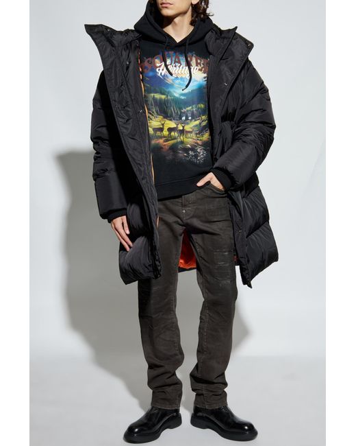 DSquared² Blue Long Down Jacket for men