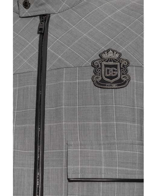 Dolce & Gabbana Gray Plaid Patterned Jacket for men