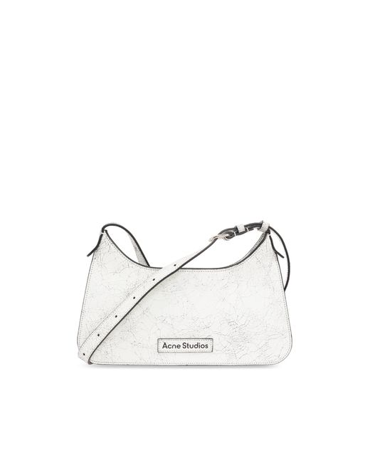 Acne White Shoulder Bag With Logo,