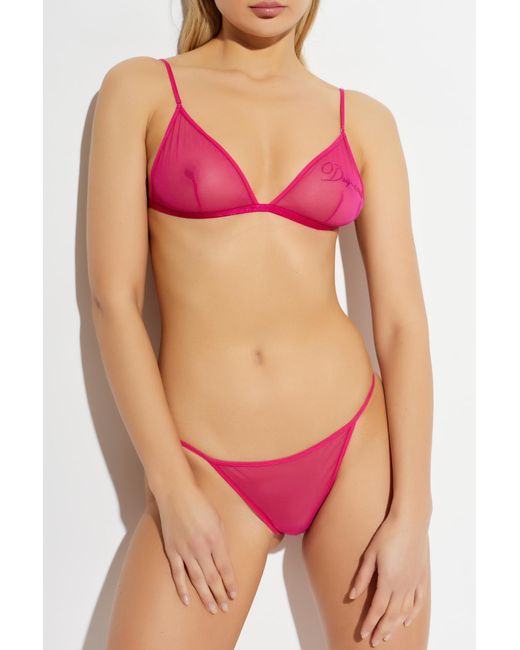 DSquared² Pink Bra With Sequin Logo