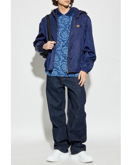 Versace Blue Hooded Jacket for men