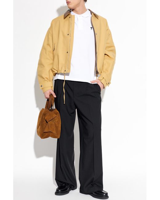 AMI White Polo With Embroidered Logo for men