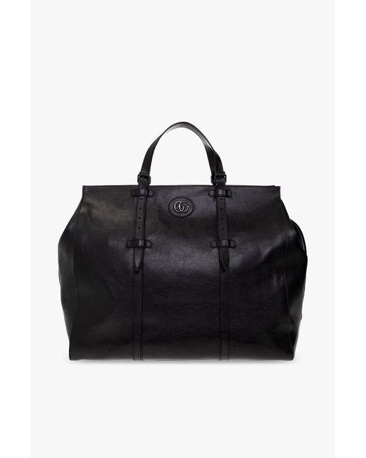 Gucci Leather Duffel Bag in Black Lyst