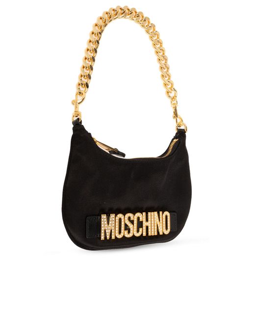 Moschino Black Satin Handbag,