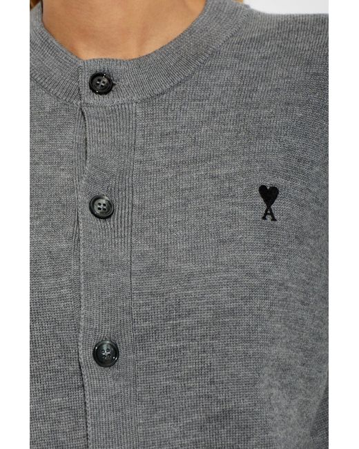 AMI Blue Wool Cardigan